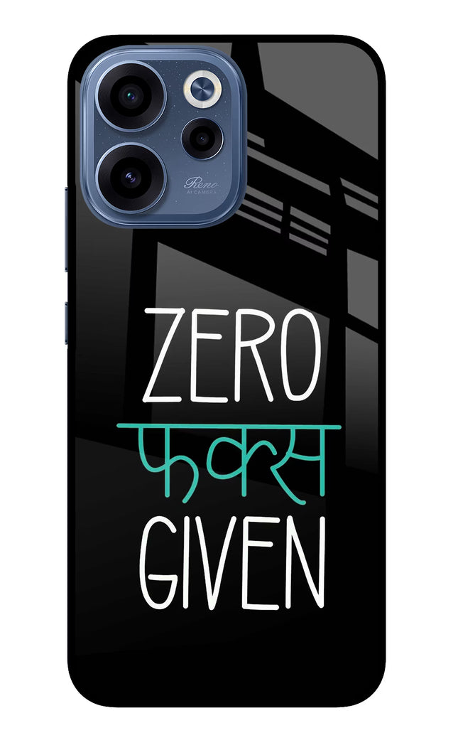 Zero Fucks Given Oppo Reno15c 5G Glass Case Back Cover by Casekaro