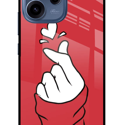 Korean Love Sign Oppo Reno15c 5G Glass Case Back Cover by Casekaro