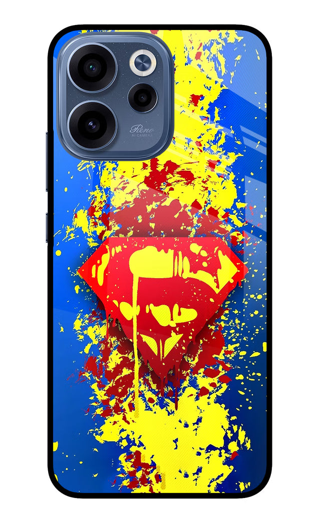 Superman logo Oppo Reno15c 5G Glass Case Back Cover by Casekaro