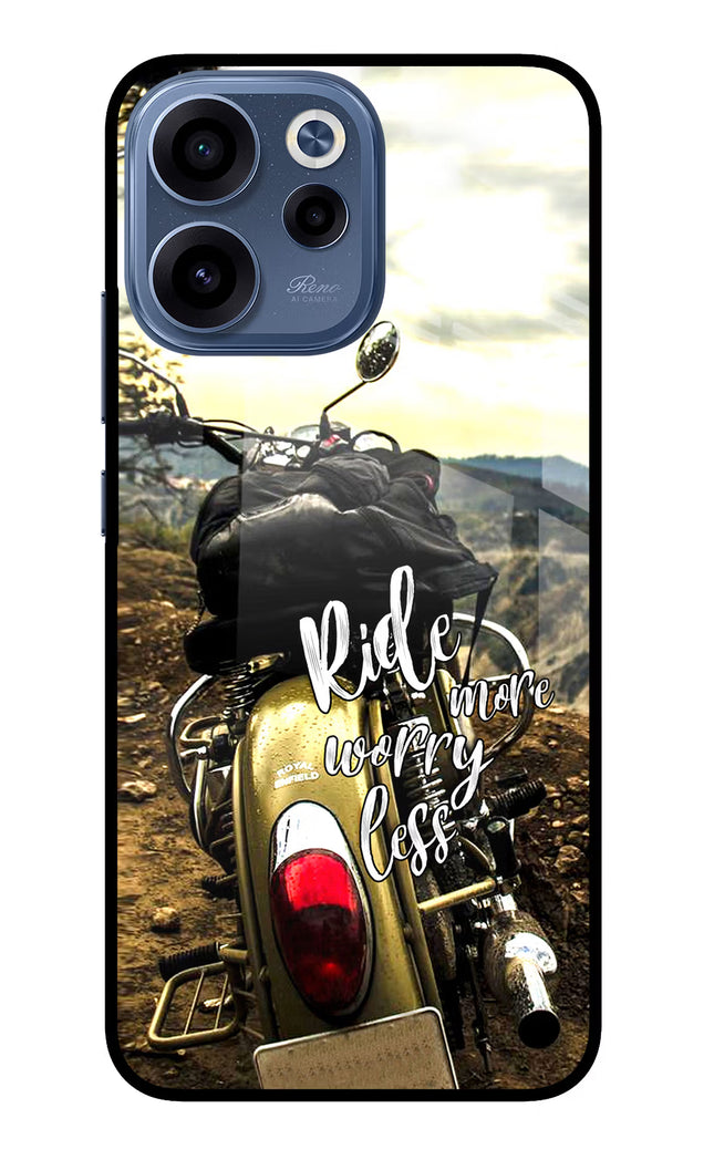 Ride More Worry Less Oppo Reno15c 5G Glass Case Back Cover by Casekaro
