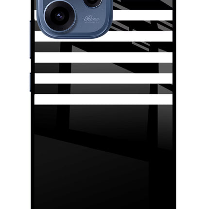 Black and White Print Oppo Reno15c 5G Glass Case Back Cover by Casekaro