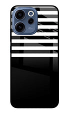Black and White Print Oppo Reno15c 5G Glass Case Back Cover by Casekaro