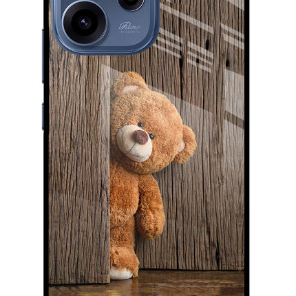 Teddy Wooden Oppo Reno15c 5G Glass Case Back Cover by Casekaro