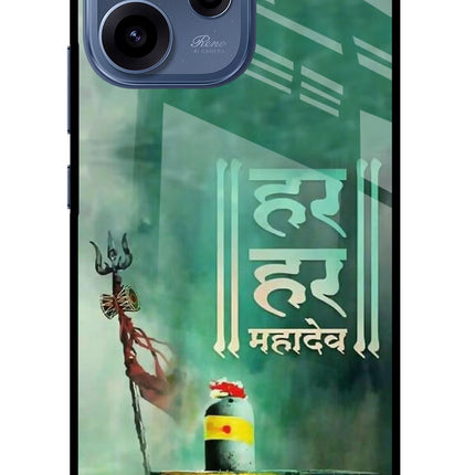 Har Har Mahadev Shivling Oppo Reno15c 5G Glass Case Back Cover by Casekaro