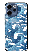 Blue Waves Oppo Reno15c 5G Glass Case Back Cover by Casekaro