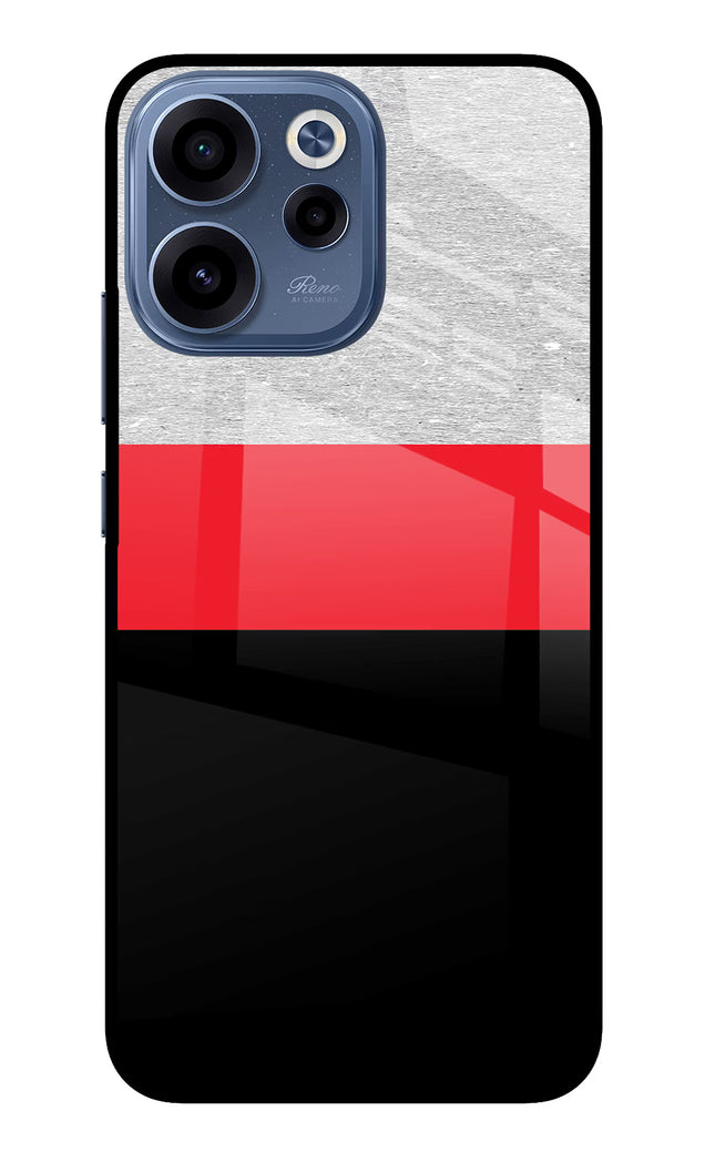 Tri Color Pattern Oppo Reno15c 5G Glass Case Back Cover by Casekaro