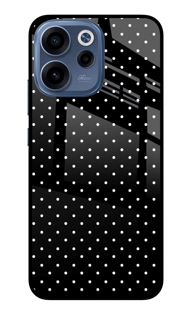 White Dots Oppo Reno15c 5G Glass Case Back Cover by Casekaro
