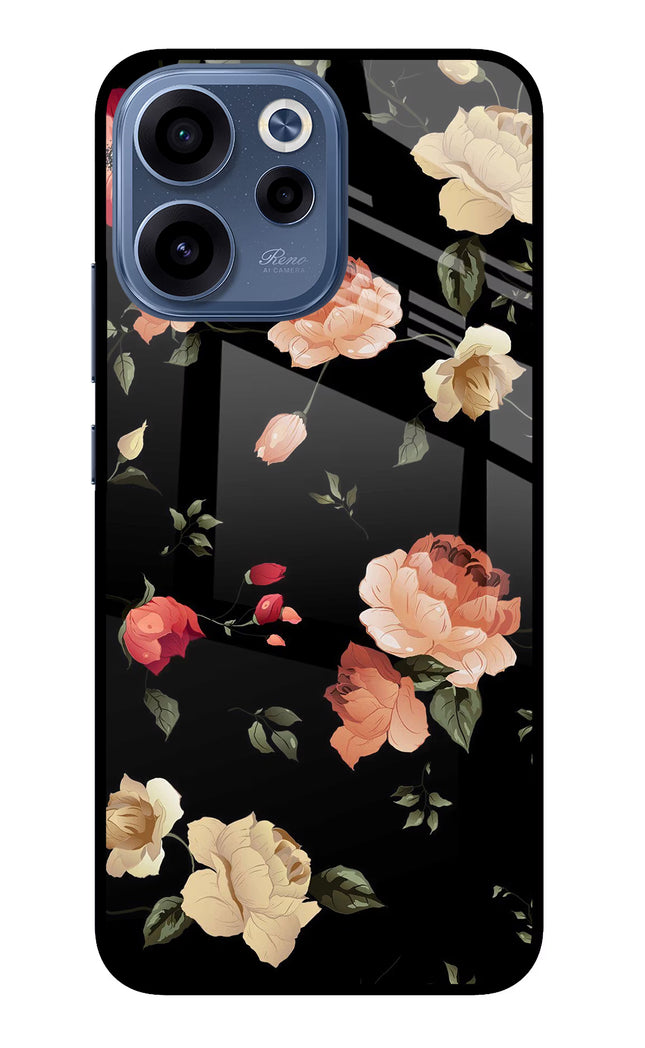 Flowers Oppo Reno15c 5G Glass Case Back Cover by Casekaro