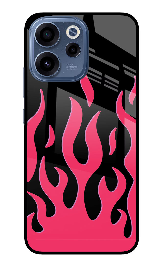 Fire Flames Oppo Reno15c 5G Glass Case Back Cover by Casekaro