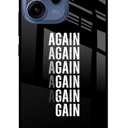 Again Again Gain Oppo Reno15c 5G Glass Case Back Cover by Casekaro