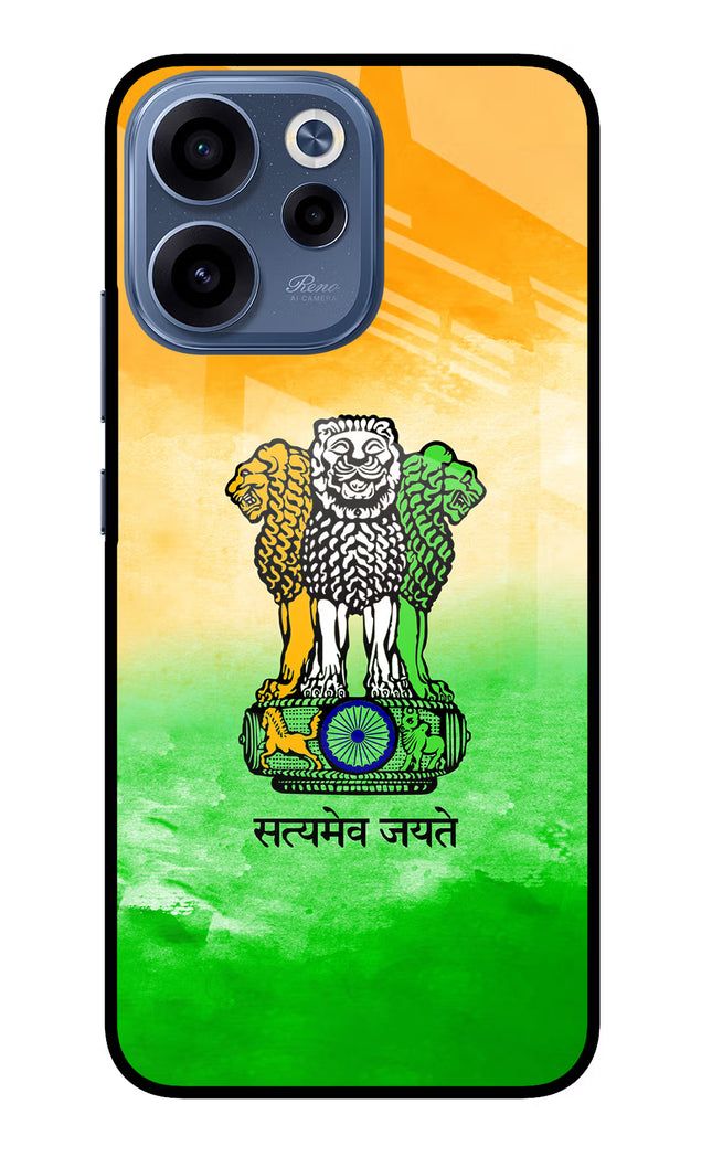 Satyamev Jayate Flag Oppo Reno15c 5G Glass Case Back Cover by Casekaro