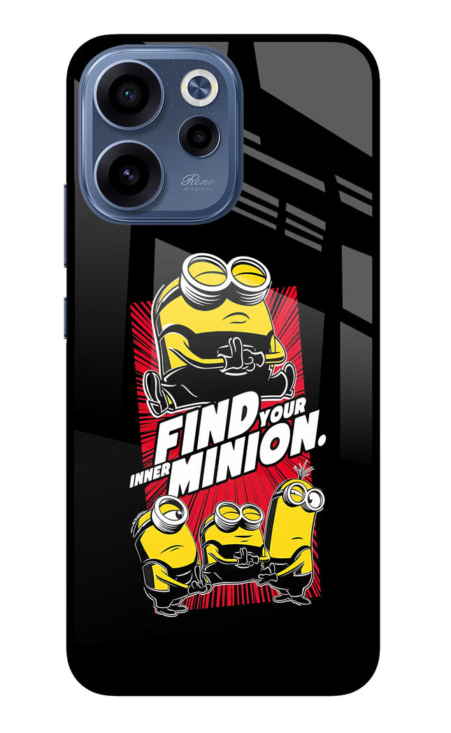 Find your inner Minion Oppo Reno15c 5G Glass Case Back Cover by Casekaro