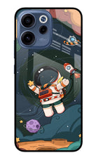 Cartoon Astronaut Oppo Reno15c 5G Glass Case Back Cover by Casekaro