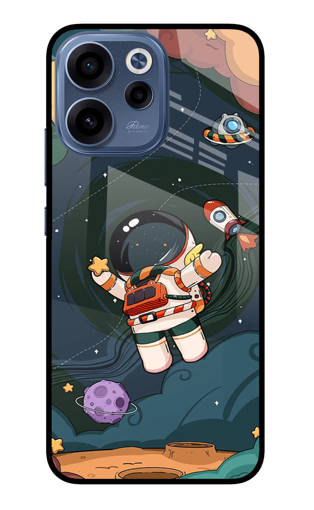 Cartoon Astronaut Oppo Reno15c 5G Glass Case Back Cover by Casekaro