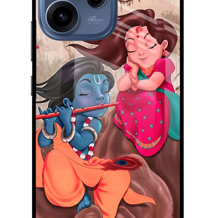 Radhe Krishna Oppo Reno15c 5G Glass Case Back Cover by Casekaro