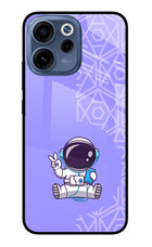 Cute Astronaut Chilling Oppo Reno15c 5G Glass Case Back Cover by Casekaro