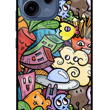 Veggie Doodle Oppo Reno15c 5G Glass Case Back Cover by Casekaro
