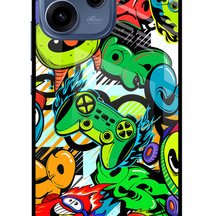 Game Doodle Oppo Reno15c 5G Glass Case Back Cover by Casekaro