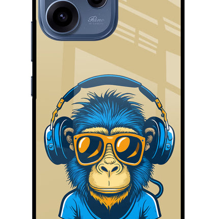 Monkey Headphone Oppo Reno15c 5G Glass Case Back Cover by Casekaro
