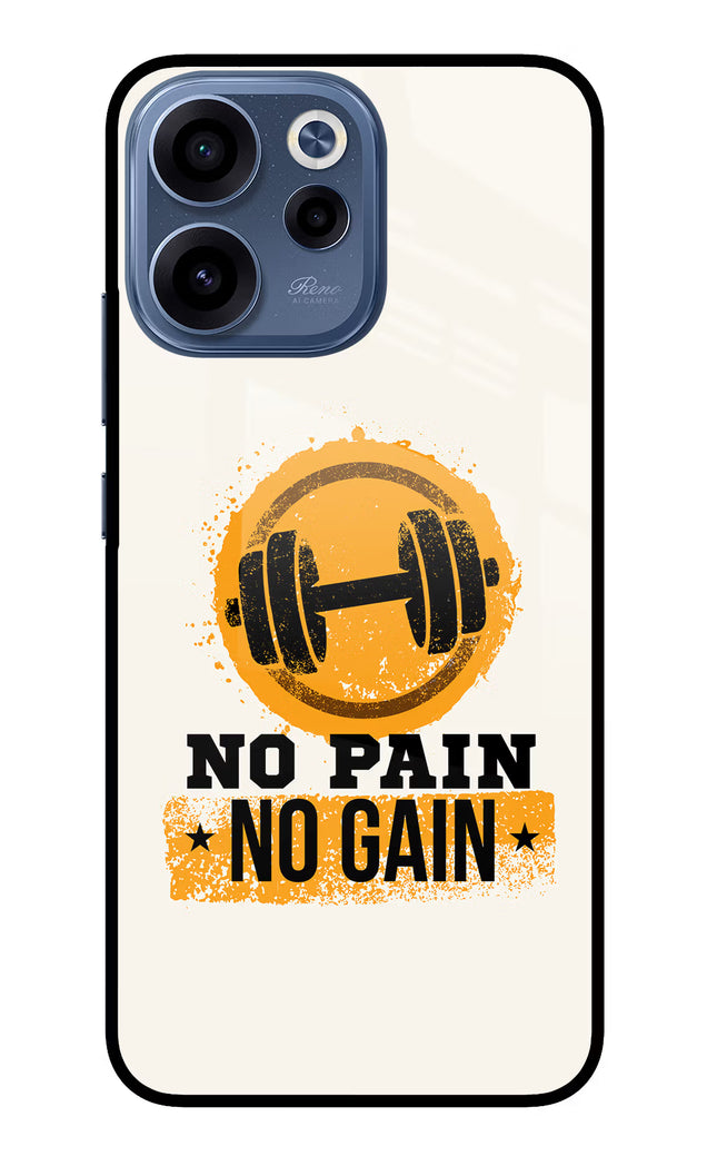 No Pain No Gain Oppo Reno15c 5G Glass Case Back Cover by Casekaro