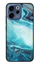 Blue Glitter Marble Oppo Reno15c 5G Glass Case Back Cover by Casekaro