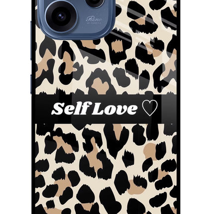 Leopard Print Self Love Oppo Reno15c 5G Glass Case Back Cover by Casekaro
