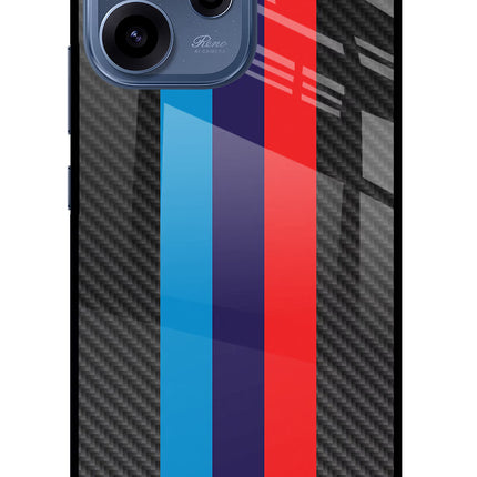 BMW Stripes Pattern Oppo Reno15c 5G Glass Case Back Cover by Casekaro