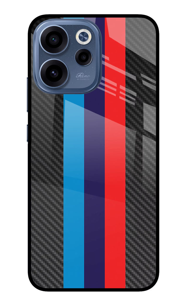 BMW Stripes Pattern Oppo Reno15c 5G Glass Case Back Cover by Casekaro