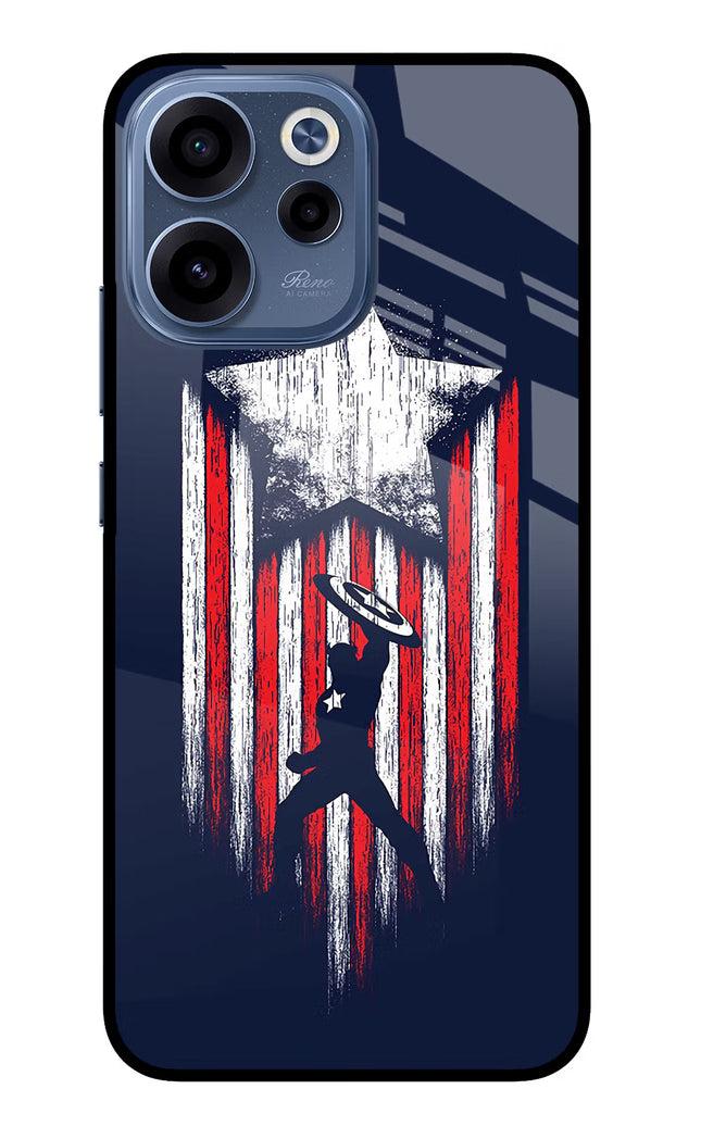 Captain America Marvel Art Oppo Reno15c 5G Glass Case Back Cover by Casekaro