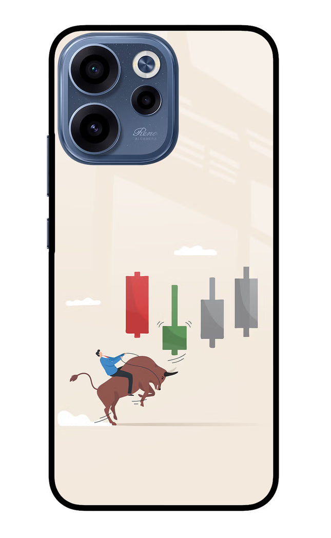 Bull Trading Momentum Oppo Reno15c 5G Glass Case Back Cover by Casekaro