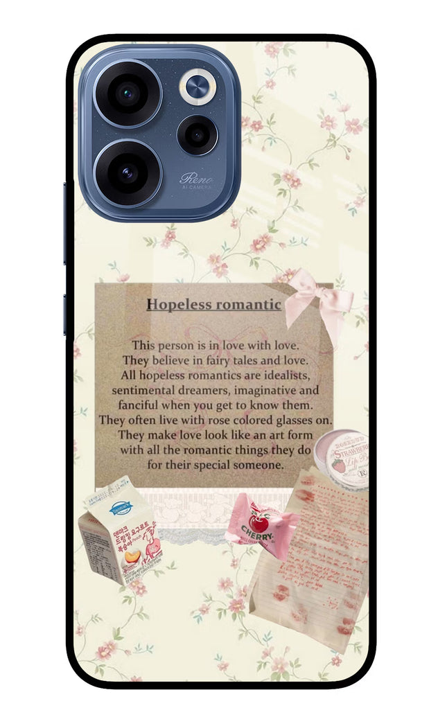 Hopeless Romantic Oppo Reno15c 5G Glass Case Back Cover by Casekaro