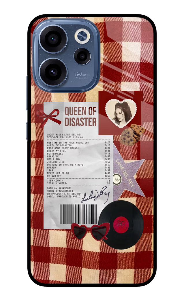 Queen of Disaster Oppo Reno15c 5G Glass Case Back Cover by Casekaro