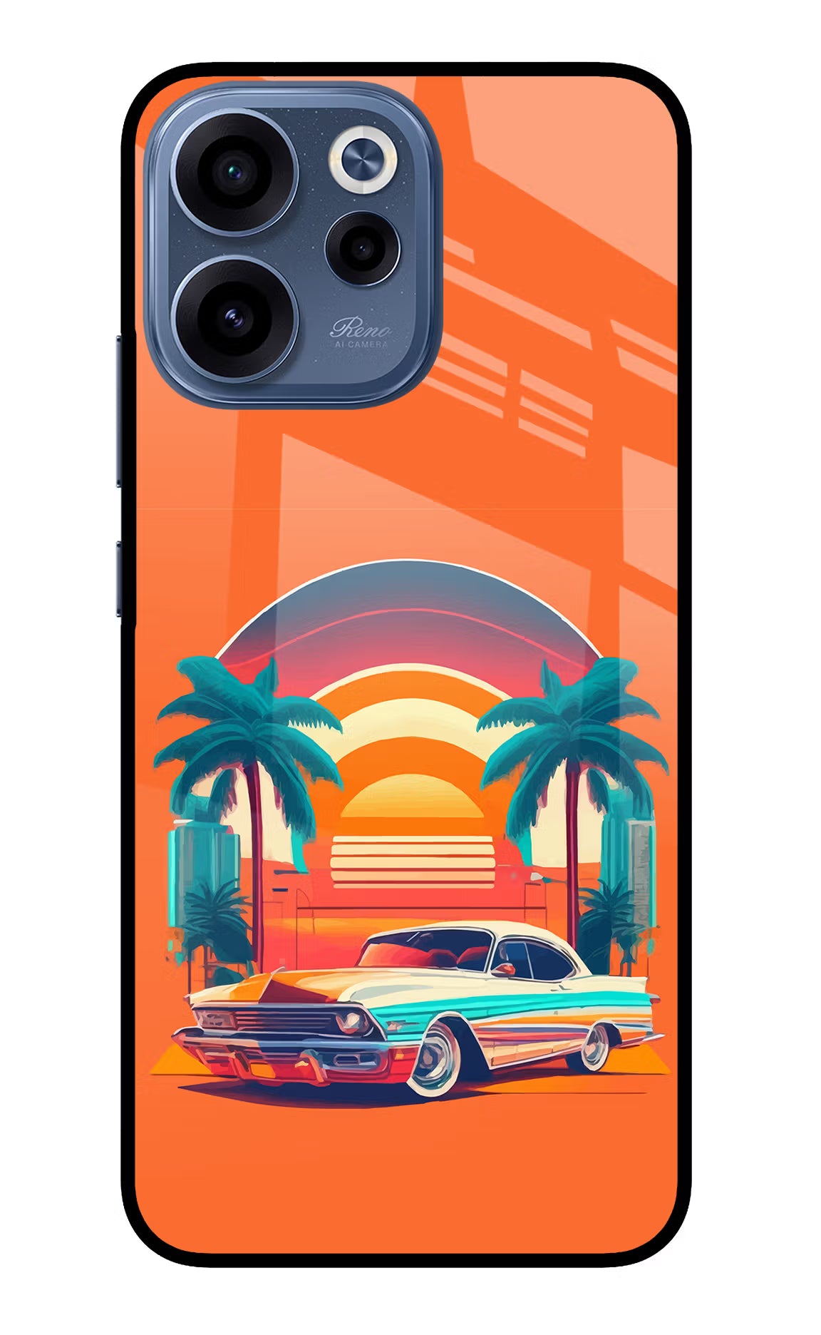 Palm Drive 80s Oppo Reno15c 5G Glass Case