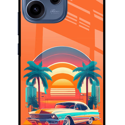 Palm Drive 80s Oppo Reno15c 5G Glass Case Back Cover by Casekaro