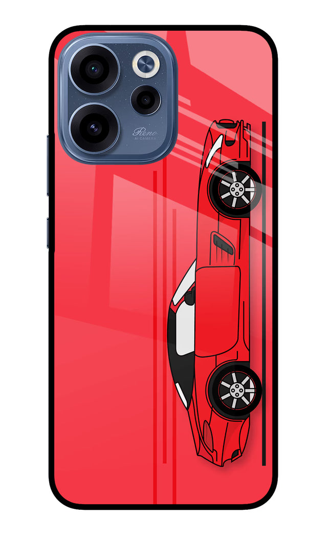 Red Velocity Oppo Reno15c 5G Glass Case Back Cover by Casekaro