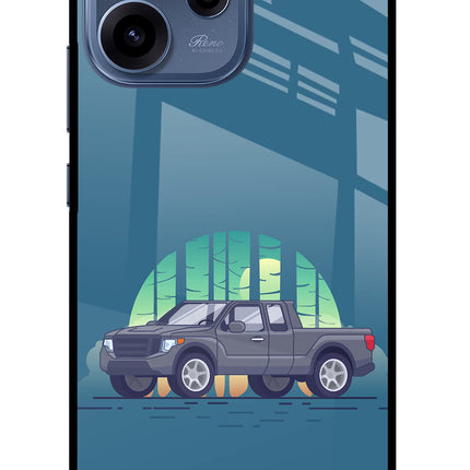 Retro Garage Vibe Oppo Reno15c 5G Glass Case Back Cover by Casekaro