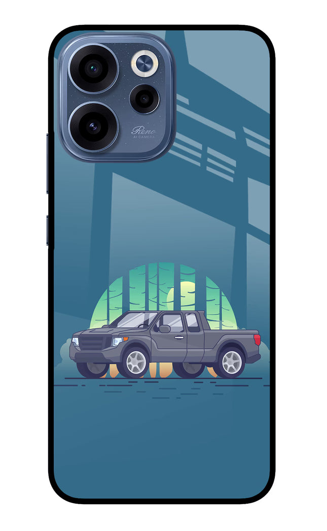Retro Garage Vibe Oppo Reno15c 5G Glass Case Back Cover by Casekaro