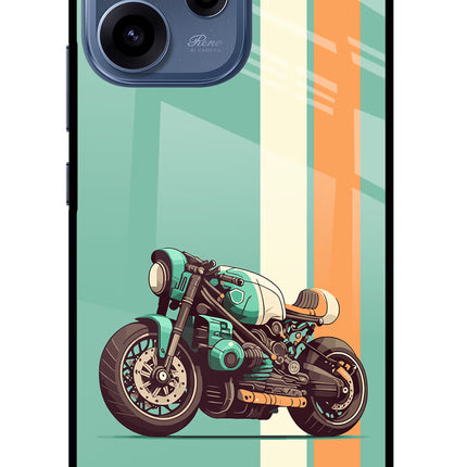 Striped Moto Drift Oppo Reno15c 5G Glass Case Back Cover by Casekaro