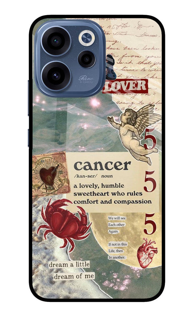 Cancer Zodiac Oppo Reno15c 5G Glass Case Back Cover by Casekaro