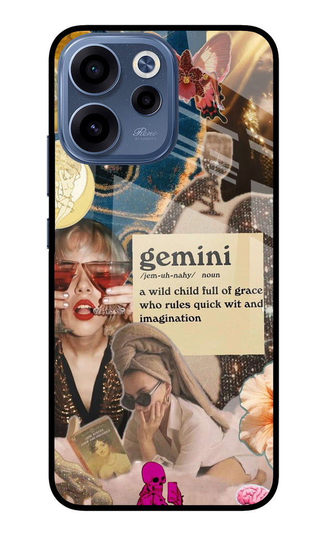Gemini Zodiac Oppo Reno15c 5G Glass Case Back Cover by Casekaro