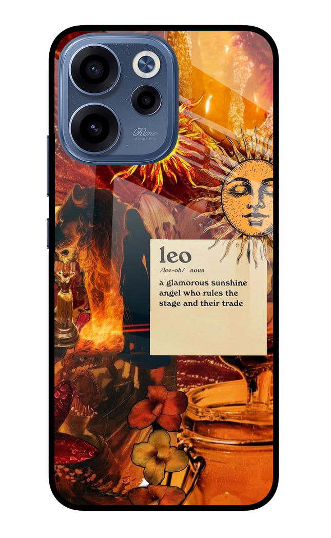 Leo Zodiac Oppo Reno15c 5G Glass Case Back Cover by Casekaro