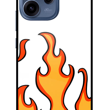Fired Up – White Oppo Reno15c 5G Glass Case Back Cover by Casekaro