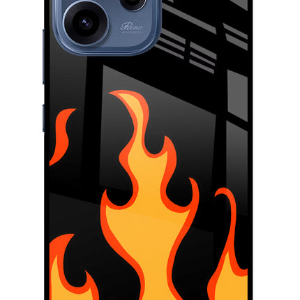 Fired Up – Black Oppo Reno15c 5G Glass Case Back Cover by Casekaro