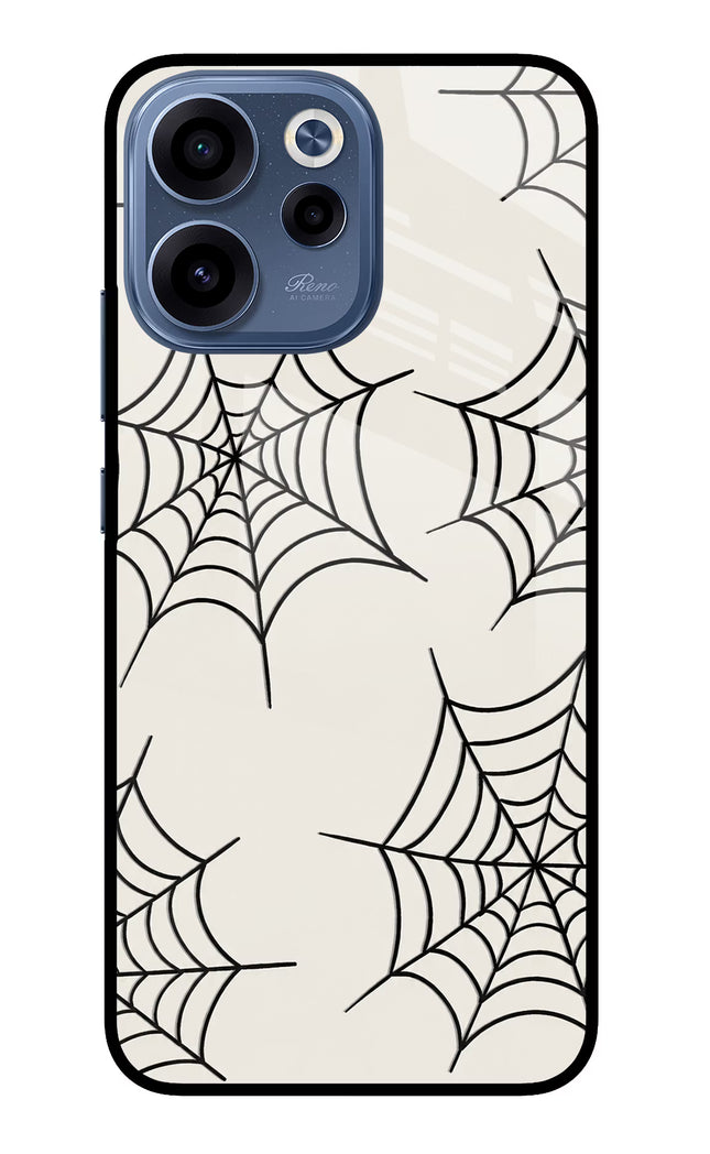 Spider Web Oppo Reno15c 5G Glass Case Back Cover by Casekaro