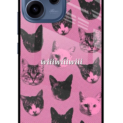 Pink Cats Oppo Reno15c 5G Glass Case Back Cover by Casekaro