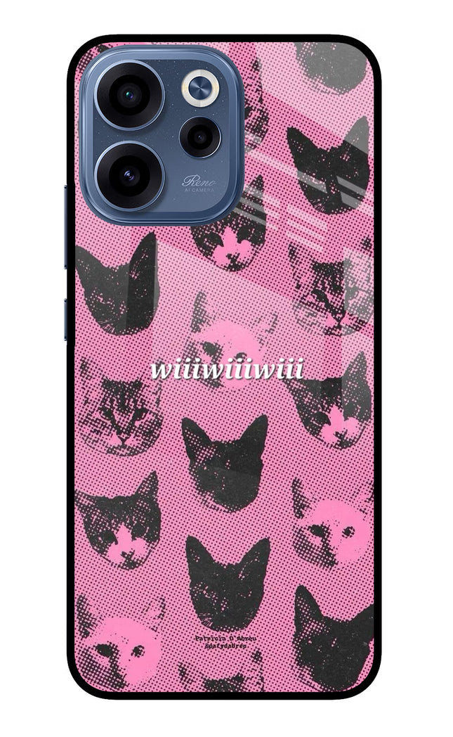Pink Cats Oppo Reno15c 5G Glass Case Back Cover by Casekaro