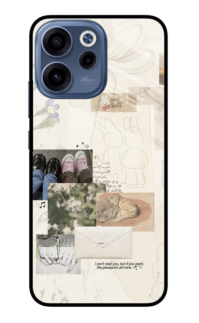 Soft Aesthetic Oppo Reno15c 5G Glass Case Back Cover by Casekaro