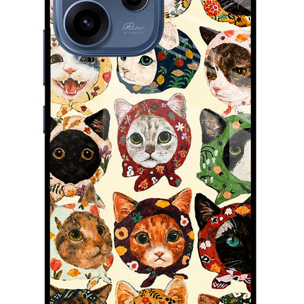 Cool Cat Oppo Reno15c 5G Glass Case Back Cover by Casekaro