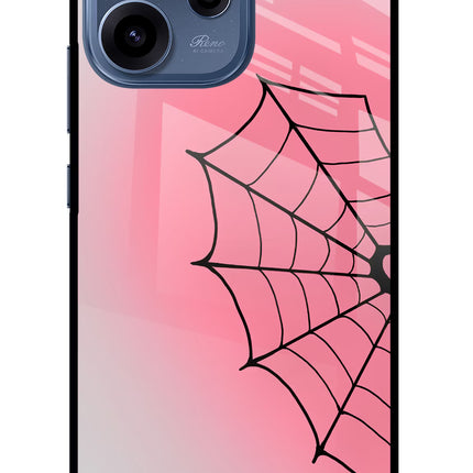 Pink Web Oppo Reno15c 5G Glass Case Back Cover by Casekaro