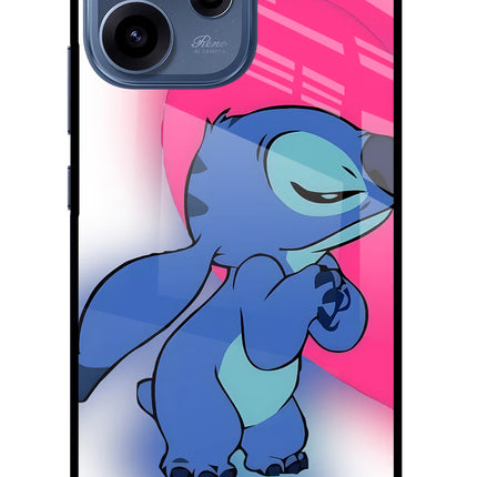 Stitch Hug Oppo Reno15c 5G Glass Case Back Cover by Casekaro